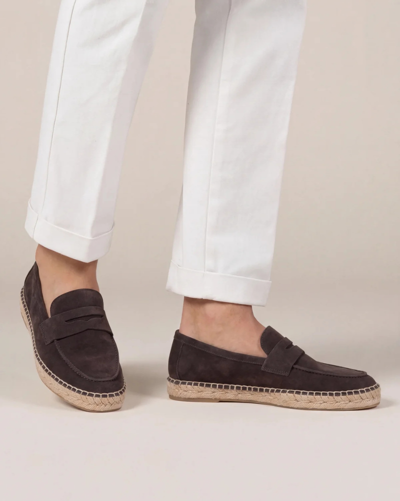 Kaffeebraune Suède Riviera Espadrille Maja