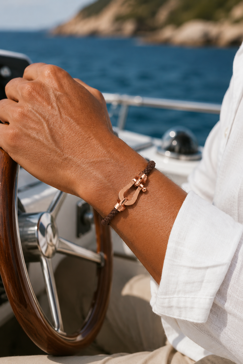 Aurelio Armband Dunkelbraun / Roségold Maja