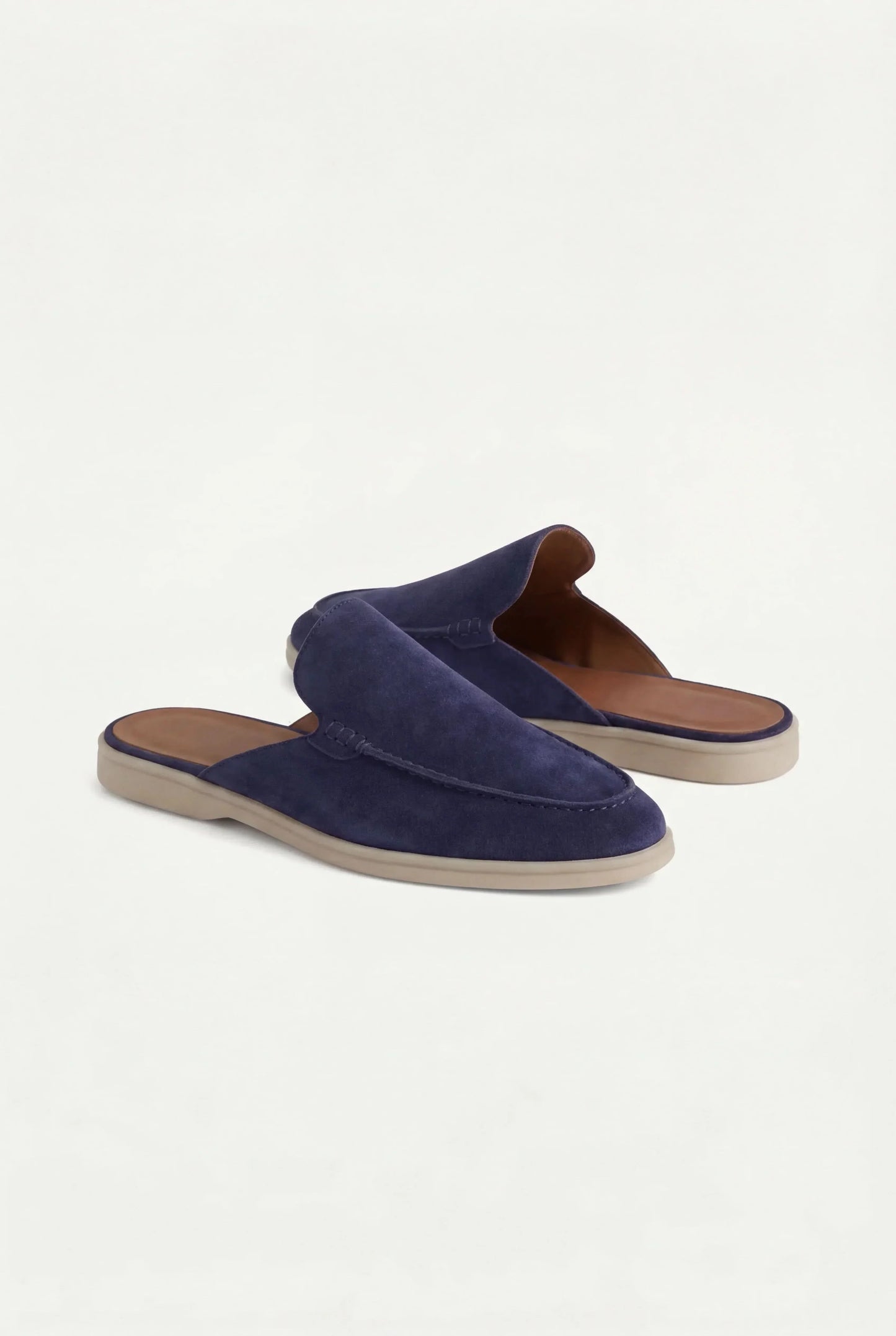 Marineblaues Wildleder Yacht-Mule Maja