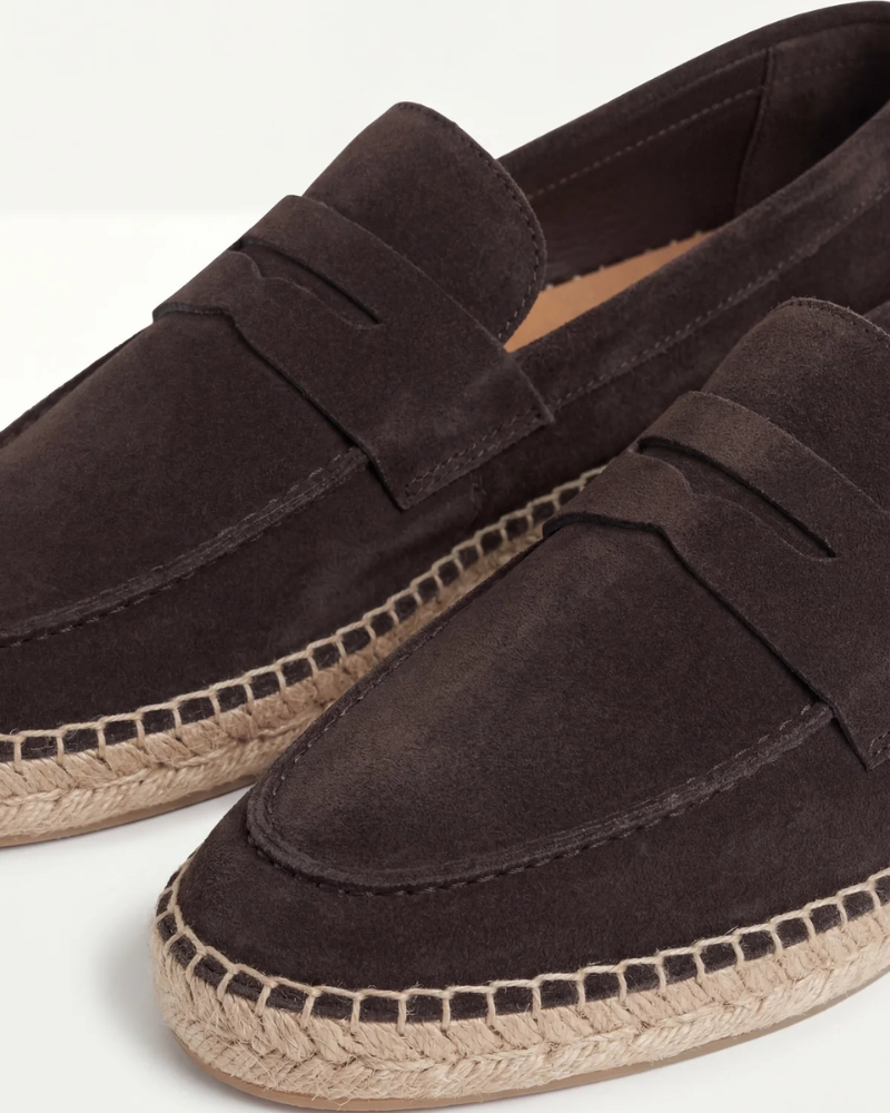 Kaffeebraune Suède Riviera Espadrille Maja