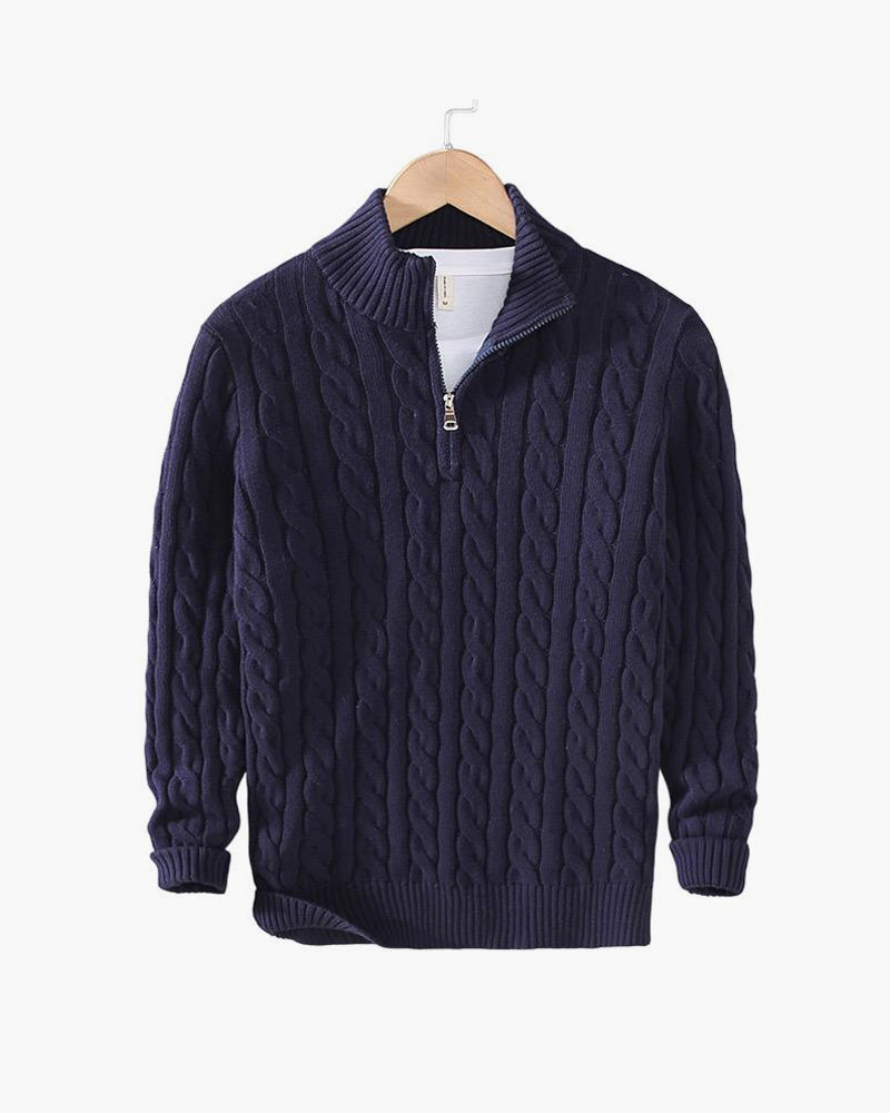 Wien Zipped Sweater - Marineblau RivaSylt