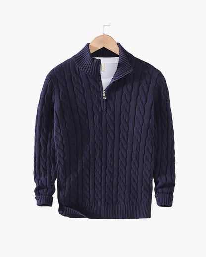 Wien Zipped Sweater - Marineblau RivaSylt