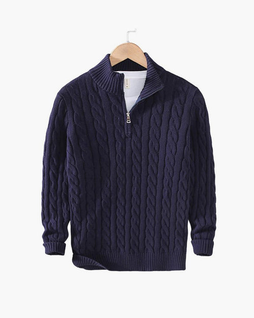 Wien Zipped Sweater - Marineblau RivaSylt