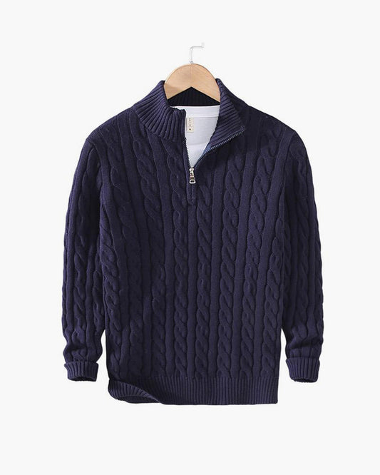 Wien Zipped Sweater - Marineblau RivaSylt