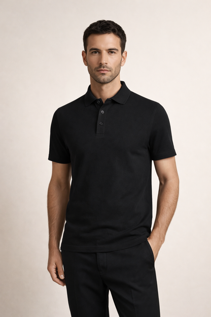 Verfeinertes Polo Schwarz Maja
