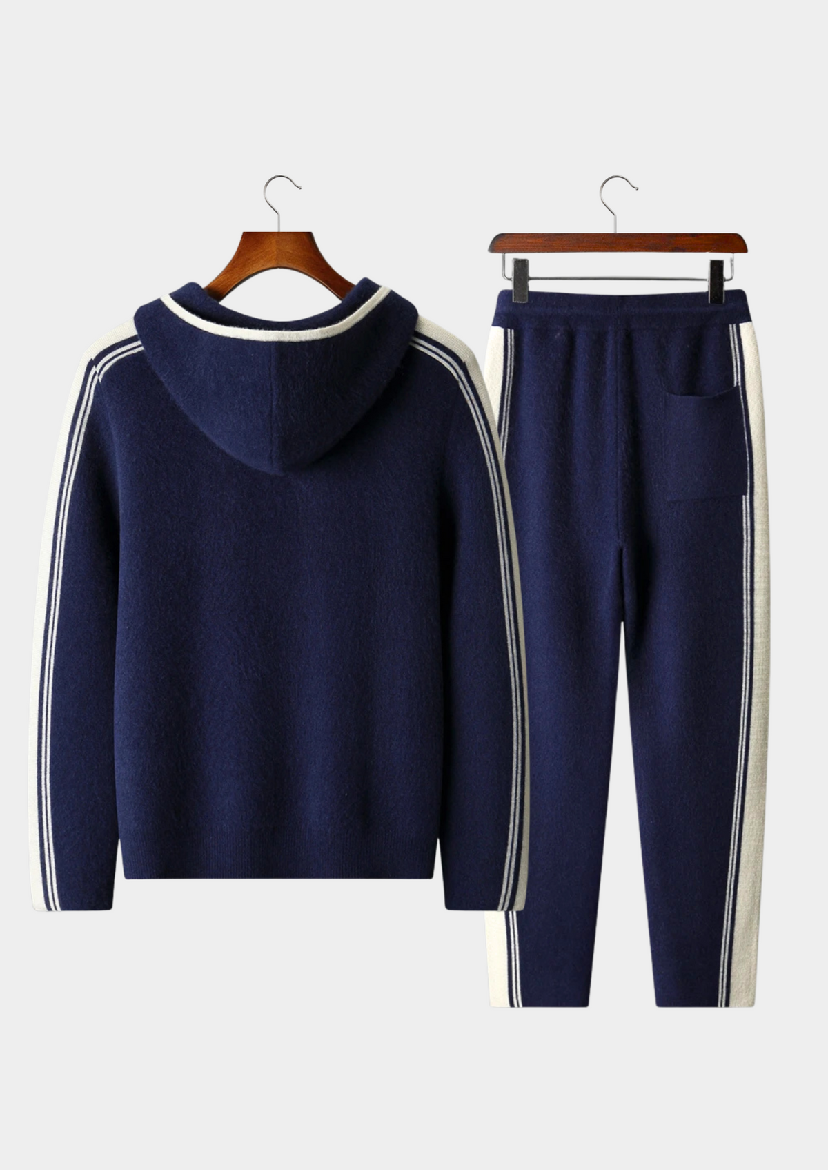 Reines Extra-feines Merinowoll Navy Blue Damien Set RivaSylt