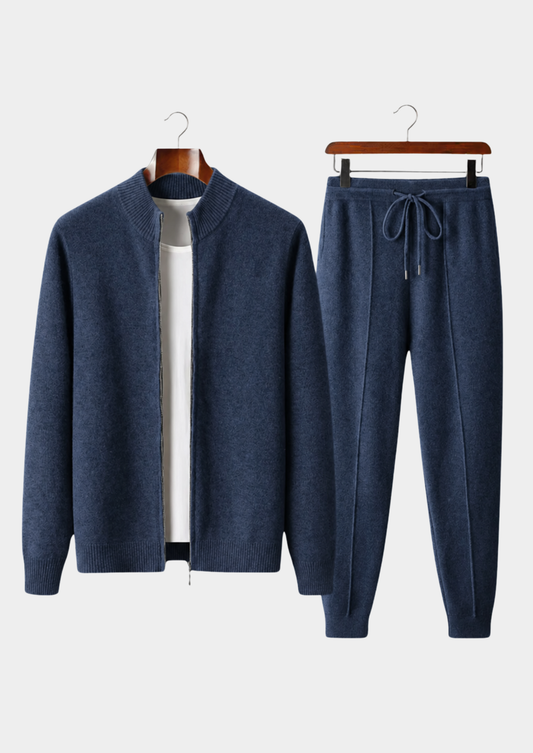 Reines Extra-Fine Merinowolle Navy Blau Luzzo Set RivaSylt