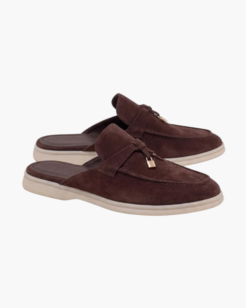 Braune Wildleder-Mule im mediterranen Stil Maja