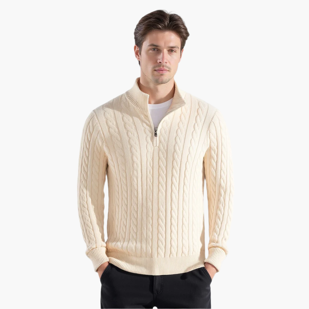 Wien Zipped Sweater - Beige RivaSylt