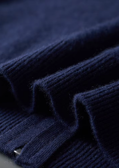 Reines Extra-feines Merinowoll Navy Blue Damien Set RivaSylt