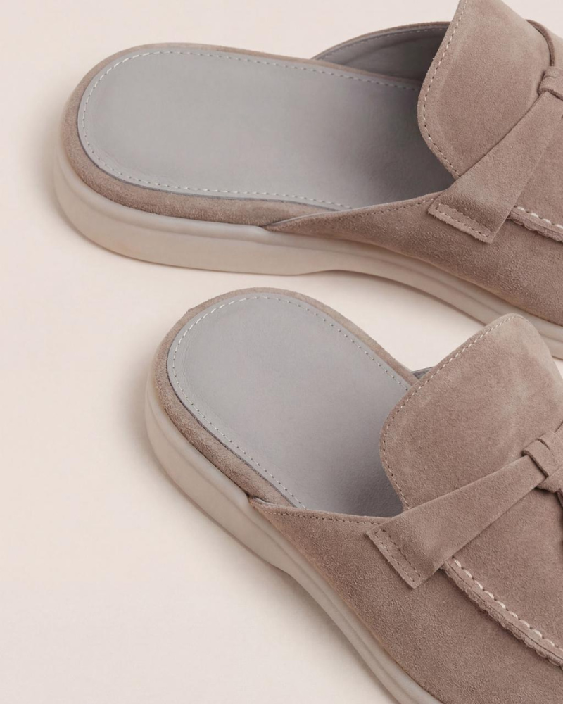 Beige Wildleder Mediterraner Mule Maja