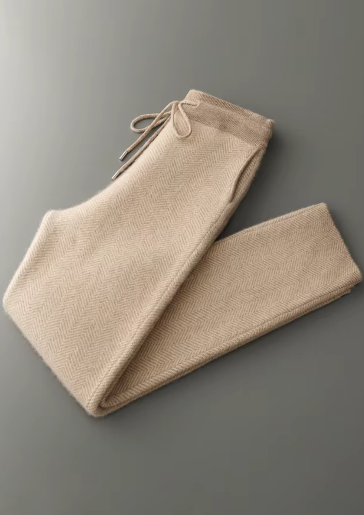 Reines Extra-Fine Merinowoll Sand Fischgrät-Set RivaSylt