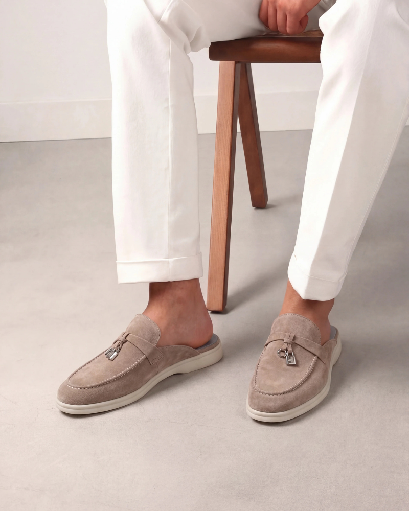 Beige Wildleder Mediterraner Mule Maja