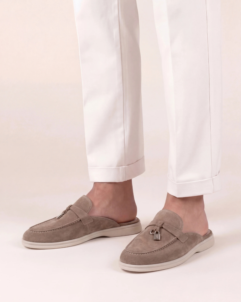 Beige Wildleder Mediterraner Mule Maja