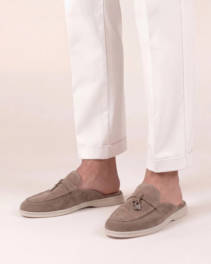Beige Wildleder Mediterraner Mule Maja