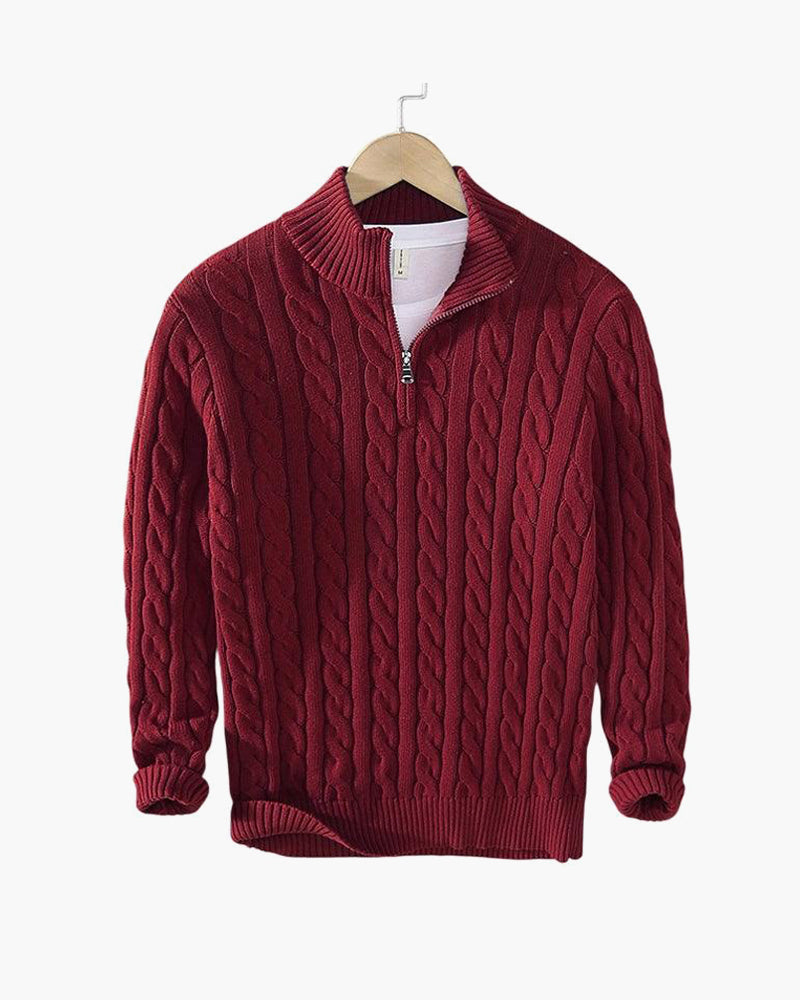 Wien Zipped Sweater - Burgunder RivaSylt