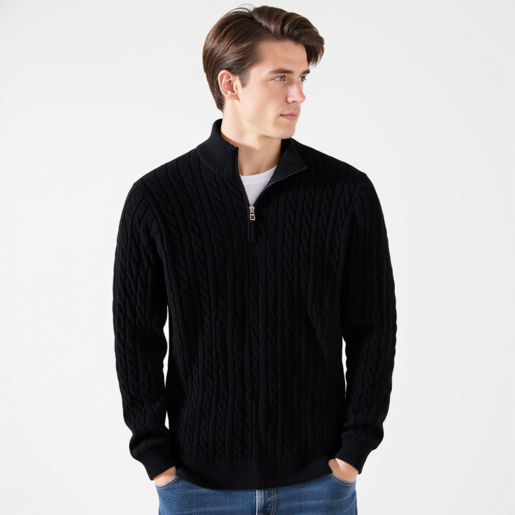 Wiener Zipped Sweater - Schwarz RivaSylt