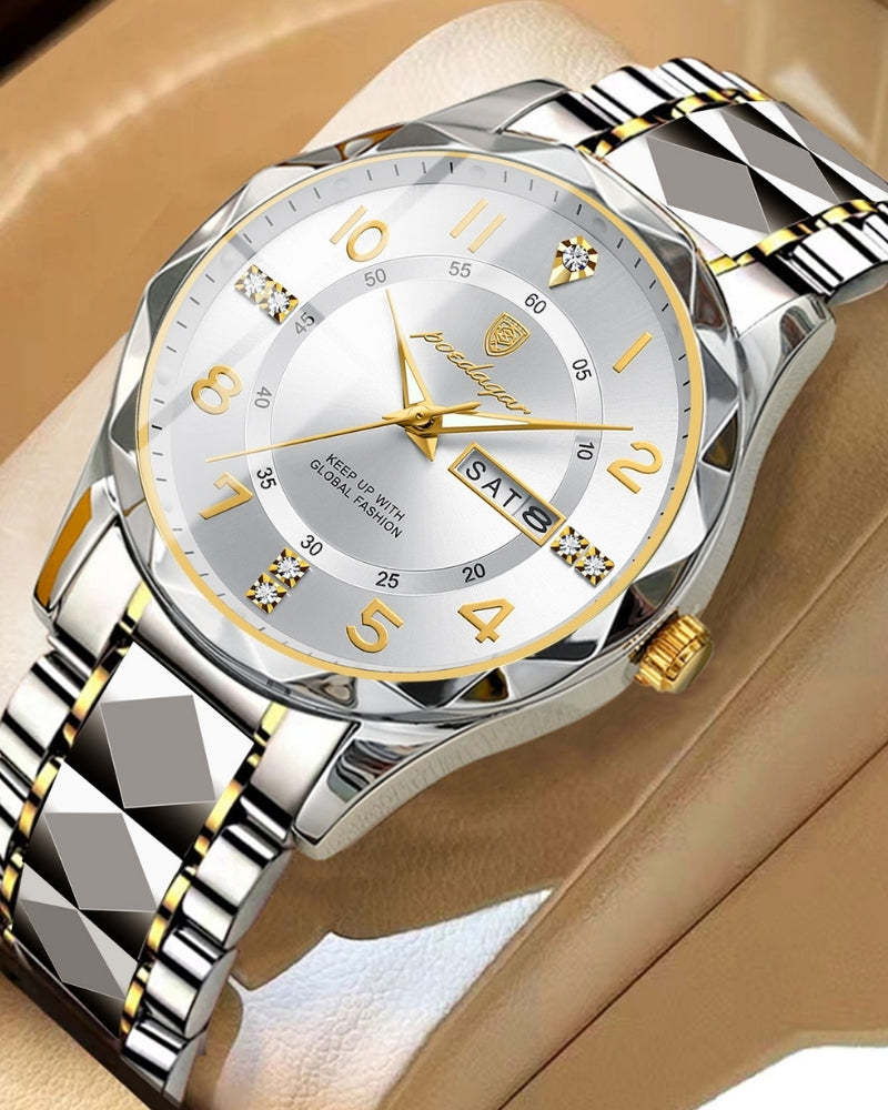 Klassische Zwei-Ton Stahl Uhr Maja