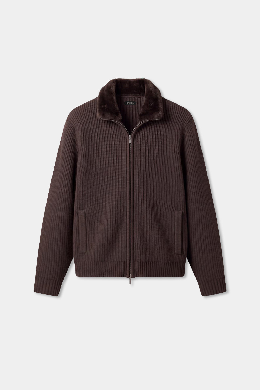 Prager Pelzkragen Cardigan - Braun RivaSylt