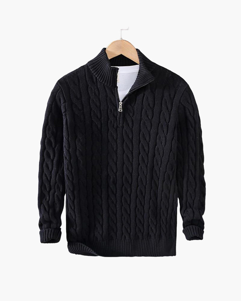 Wiener Zipped Sweater - Schwarz RivaSylt