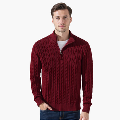 Wien Zipped Sweater - Burgunder RivaSylt