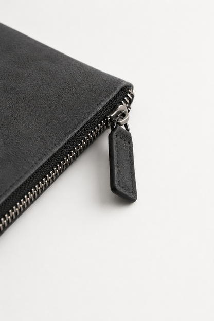 Alcantara Clutch Bag Dunkelgrau Maja