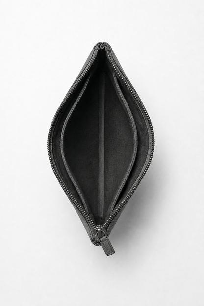 Alcantara Clutch Bag Dunkelgrau Maja