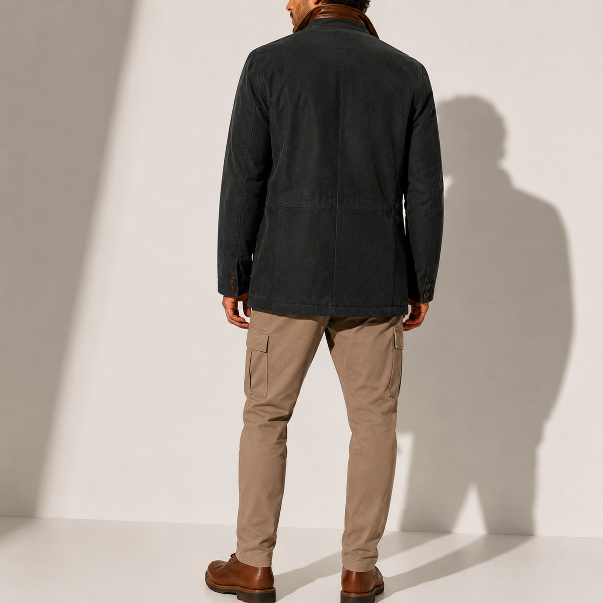 Herren Wintermantel – Wildleder Stehkragen Smarter Casual-Jacke RivaSylt