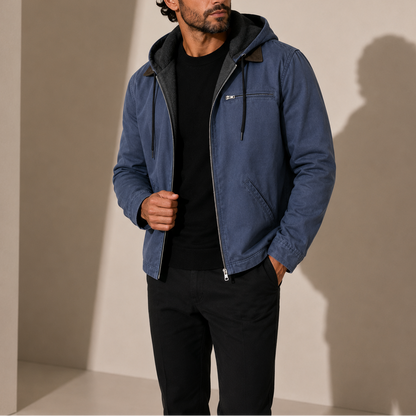 Herren Kapuzenjacke – Fleece gefütterte lässige Winterjacke mit Reißverschluss RivaSylt