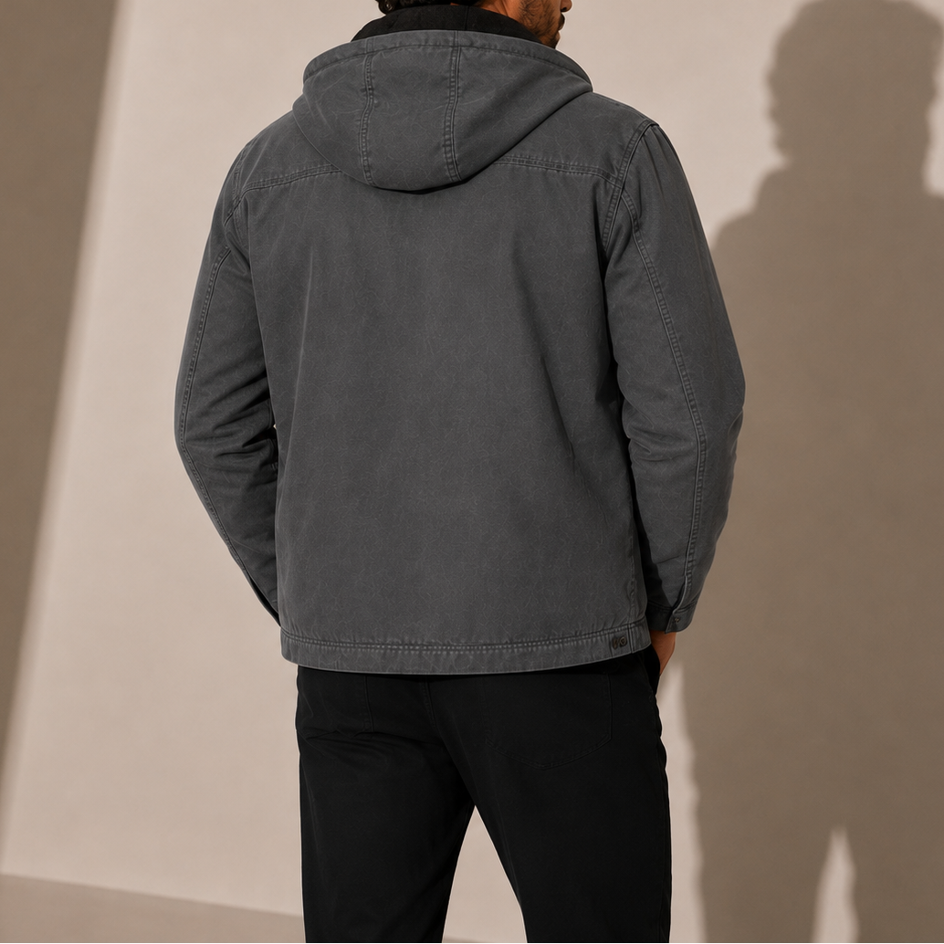 Herren Kapuzenjacke – Fleece gefütterte lässige Winterjacke mit Reißverschluss RivaSylt