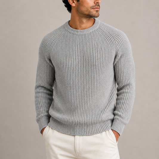 Herren Schwergewicht Fischer-Rippstrickpullover RivaSylt
