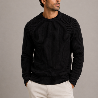 Herren Schwergewicht Fischer-Rippstrickpullover RivaSylt