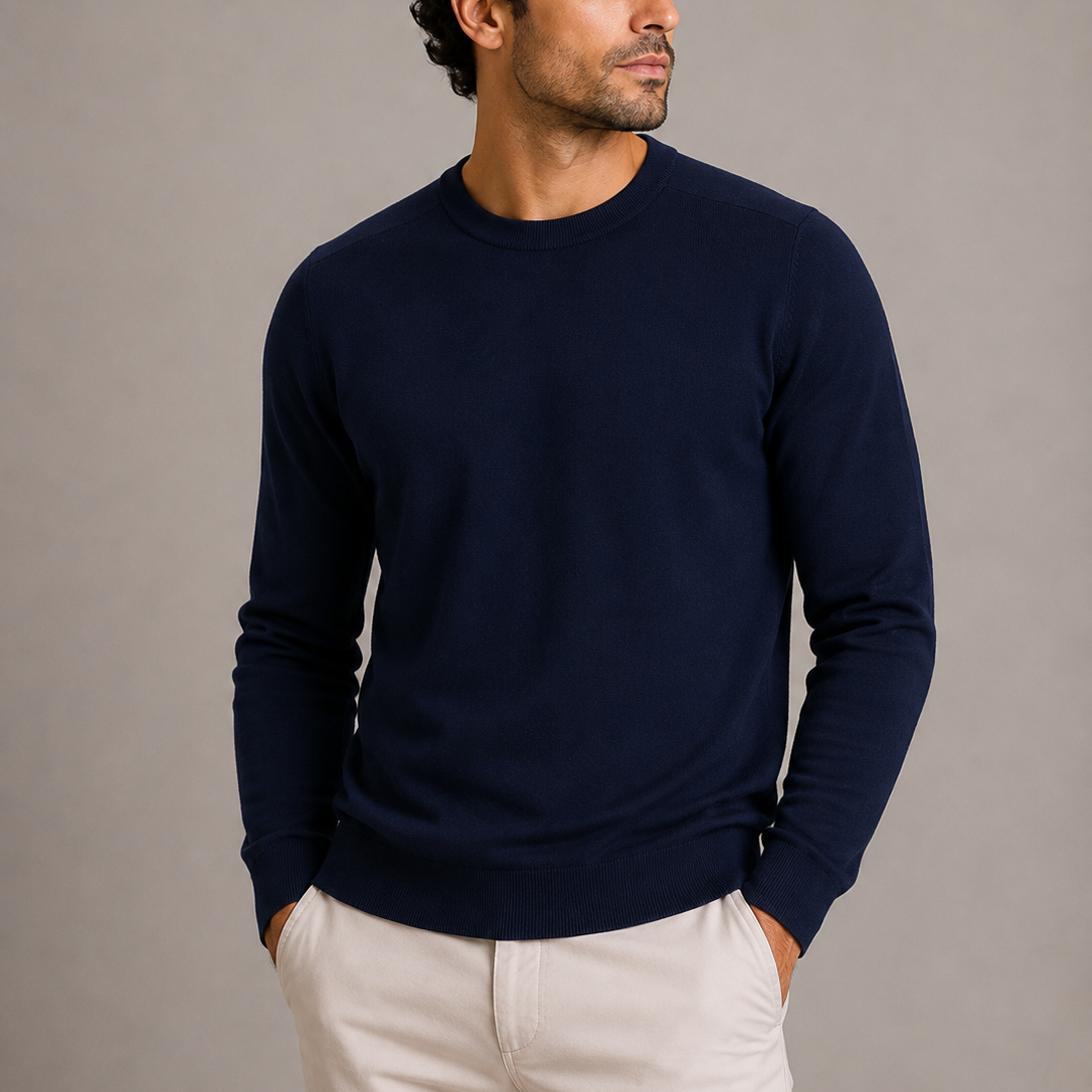 Herren Rundhals Feinstrickpullover RivaSylt