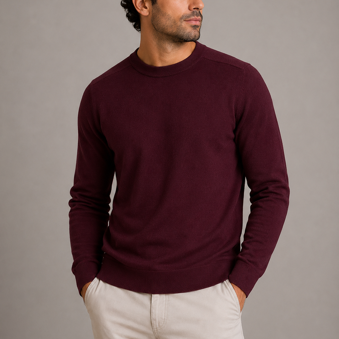 Herren Rundhals Feinstrickpullover RivaSylt