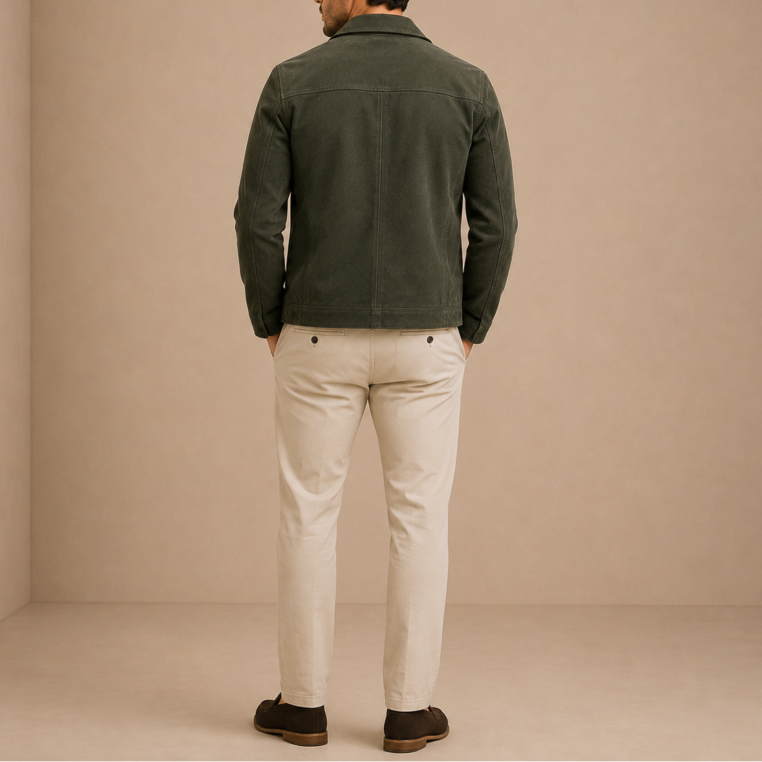 Herren Wildlederjacke – Vintage Reißverschluss Freizeitstil RivaSylt