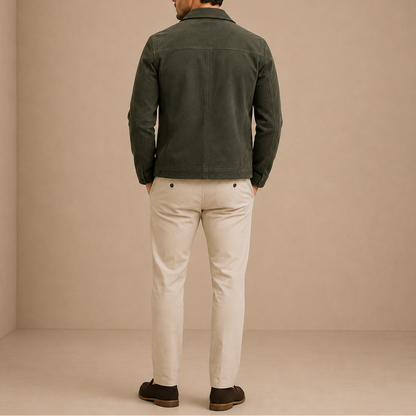 Herren Wildlederjacke – Vintage Reißverschluss Freizeitstil RivaSylt