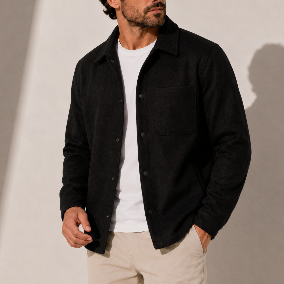 Herren Baumwolljacke – Lässiges Button-Up Overshirt RivaSylt