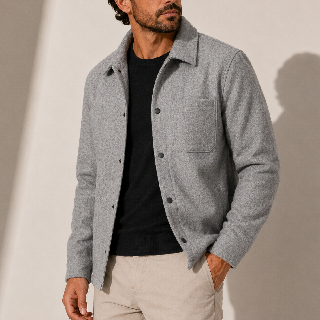 Herren Baumwolljacke – Lässiges Button-Up Overshirt RivaSylt