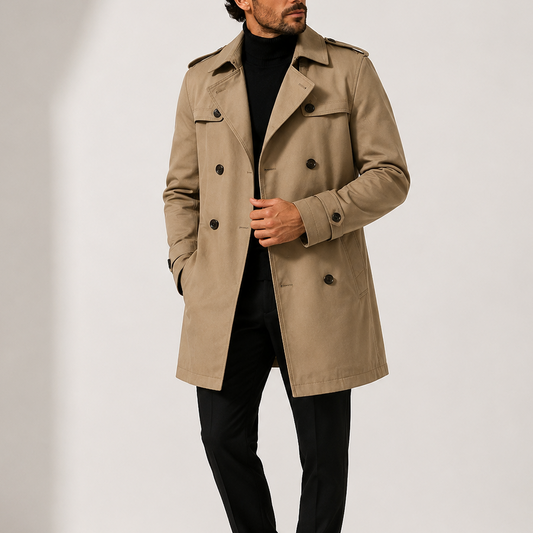 Herren Trenchcoat Jacke – Doppelreihiger Smart Casual Stil RivaSylt