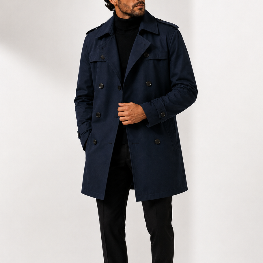 Herren Trenchcoat Jacke – Doppelreihiger Smart Casual Stil RivaSylt