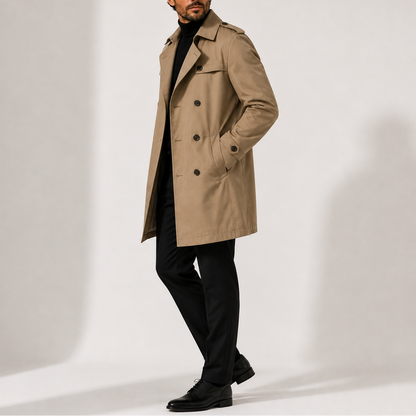 Herren Trenchcoat Jacke – Doppelreihiger Smart Casual Stil RivaSylt