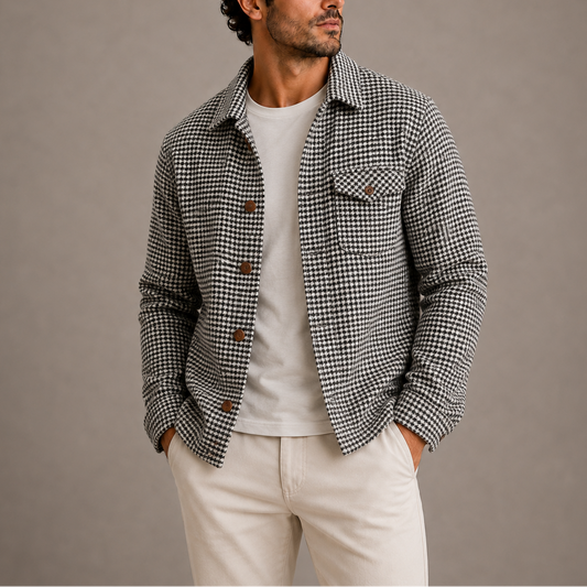 Herren-Hahnentrittmuster Hemdjacke RivaSylt