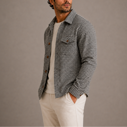 Herren-Hahnentrittmuster Hemdjacke RivaSylt