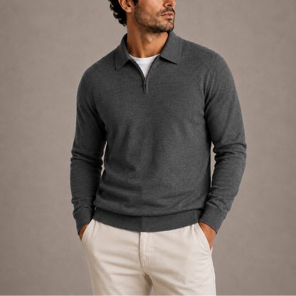 Herren Quarter-Zip Polo Strickpullover RivaSylt