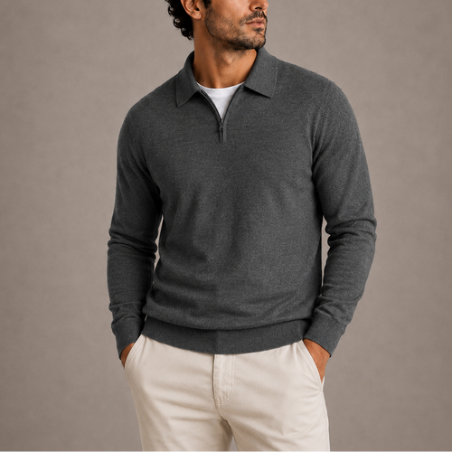 Herren Quarter-Zip Polo Strickpullover RivaSylt