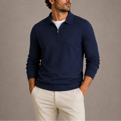 Herren Quarter-Zip Polo Strickpullover RivaSylt