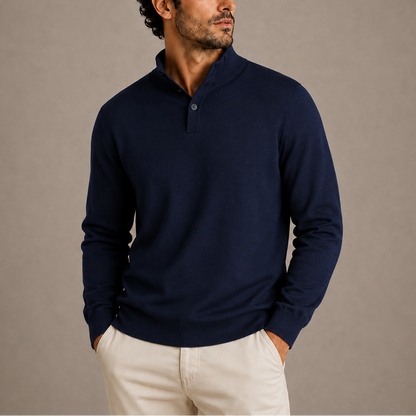 Herren Langarm Strick-Polo-Sweater RivaSylt