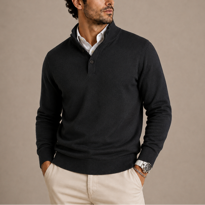 Herren Langarm Strick-Polo-Sweater RivaSylt