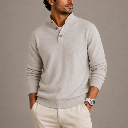 Herren Langarm Strick-Polo-Sweater RivaSylt