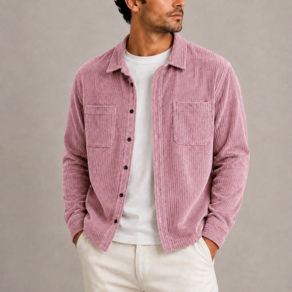 Herren Corduroy Overshirt Jacke – Langarm Button-Up RivaSylt